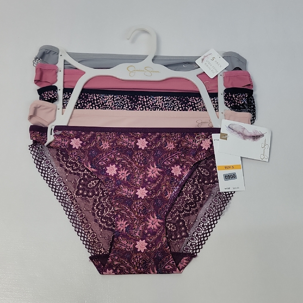 Jessica Simpson Floral Lace Women's Underwear Set - Pink and Purple